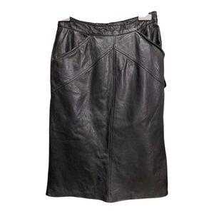 Vintage Blitz Black Leather mini Skirt size 26"